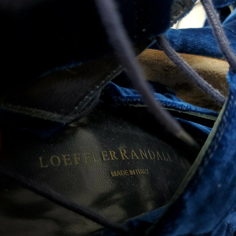 Loeffler Randall Womens Heels Natane Blue Velvet Strappy Gladiator Sandal Sz 8 - Picture 9 of 9